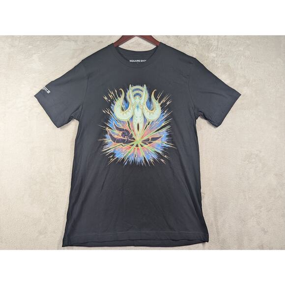 FINAL FANTASY XIV FFXIV Online Hydaelyn Kick Black Shirt Size Large - Picture 1 of 8